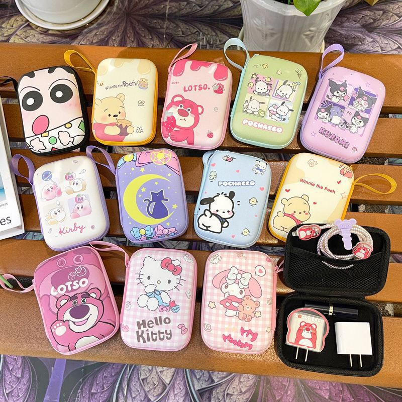 Portable Cosmetics Bag Data Cable Mobile Phone Charger Cosmetics Bag Headphone U Disk Ccd Cosmetics Bag Camera Zipper Bag