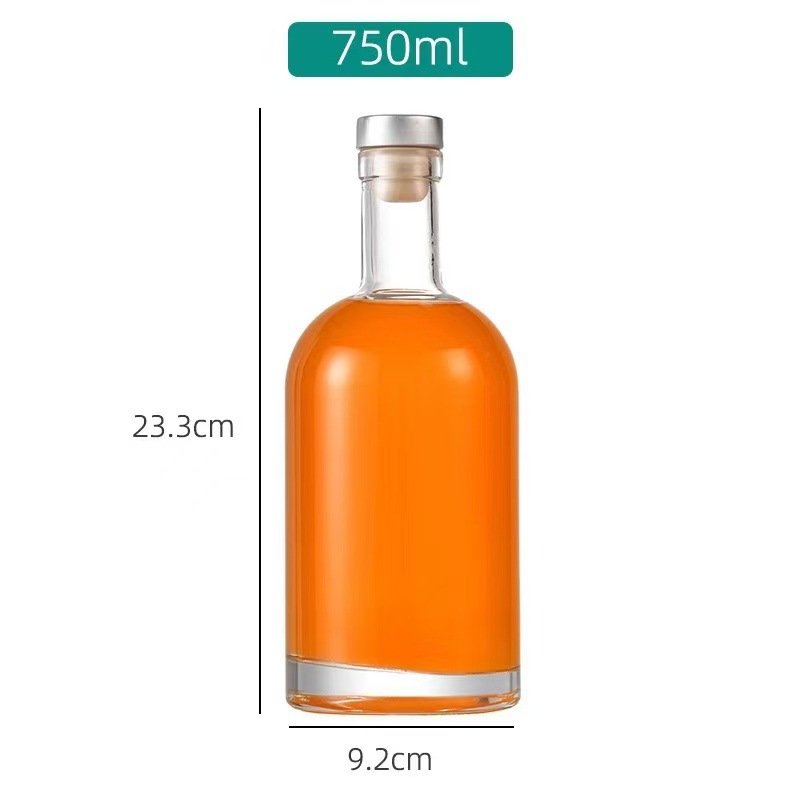 Botella vacía de vodka botella vacía de vino de fruta corporativa privada personalizada botella de vidrio blanco cristalino especial para banquete soporte personalizado