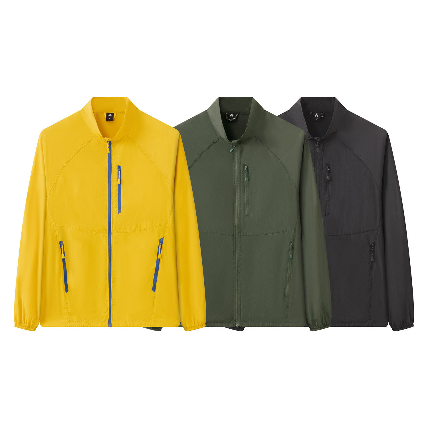 Mountain-style outdoor summer couple's jacket with stand-up collar, water-repellent and sun-protective, lightweight design
