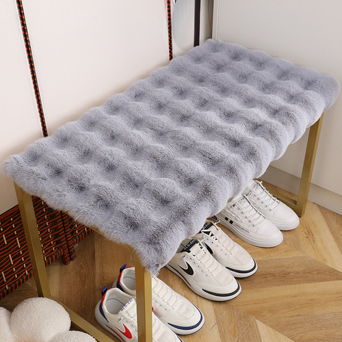 Bubble Fleece Shoe Bench Seat Cushion Plush Butt Pad Entryway Gate Seat Shoe Cabinet Pad Thick Anti-Slip Chair Cushion
