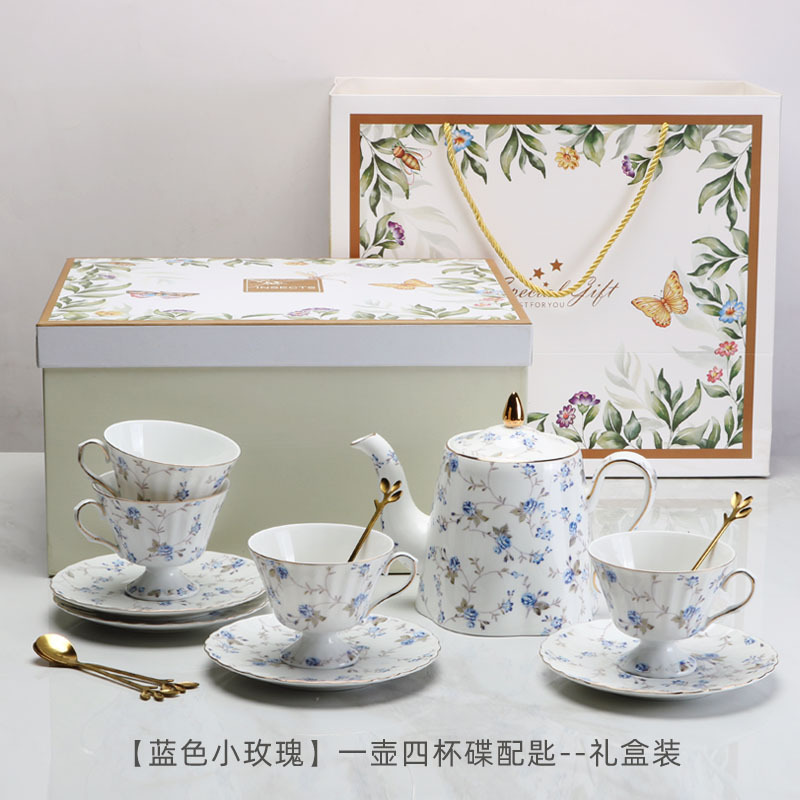 Tazas de café al por mayor transfronterizas y platos, tazas de café de cerámica de alta calidad retrógrada, tazas de menú de la tarde exquisitas británicas