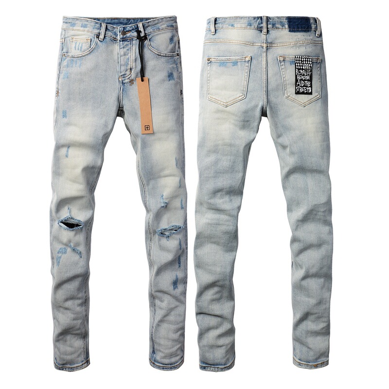 Men's Jeans Ksubi Slim Fit Skinny Jeans Trendy Brand Ripped Patch Temu Jeans 3006