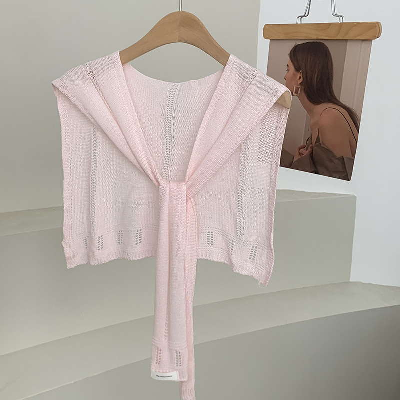 Chal de punto de alta calidad nueva bufanda multiusos en otoño, chal de color sólido con aire acondicionado, chaleco de cuello exterior