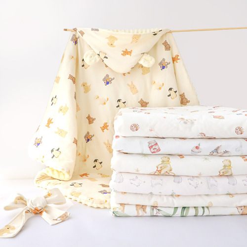 Beanie Velvet Quilt Newborn Baby Delivery Room Supplies Quilt and Blanket Spring, Autumn and Summer Skin-Friendly Swaddling Clothes High Quality