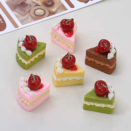 仿真樱桃慕斯蛋糕食玩手工diy奶油胶配饰树脂小配件饰品材料批发