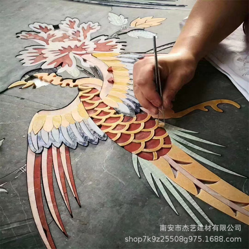 天然大理石游泳池 浴室 镜面电视背景墙马赛克水刀艺术拼花 定制