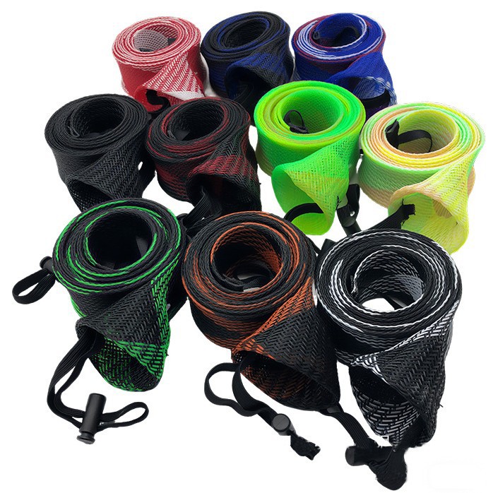 30MM*1.7米鱼竿保护套 扩充式鱼竿编织网管 卡扣鱼竿套鱼竿袋跨境