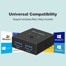 USB3.0双向切换器二进一出或一进二出 USB打印机共享器双向分路器