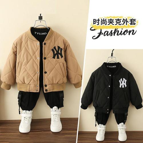 Boys' Autumn and Winter Cotton Baseball Jackets  Winter New Style Handsome Children's Tops Baby Fashionable Outerwear