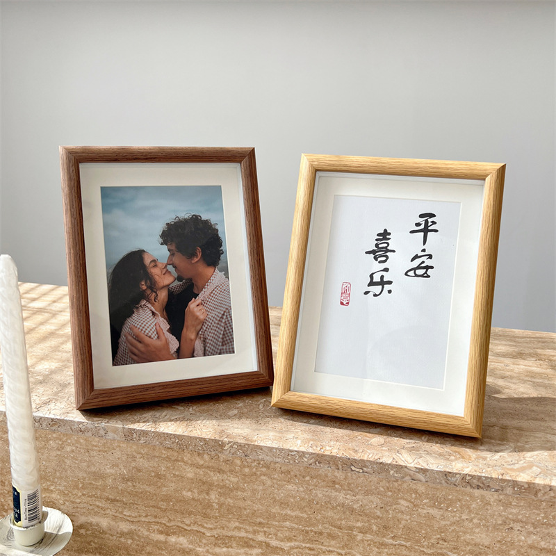 Hollow Photo Frame Handmade Wooden Display Stand 6-Inch 7-Inch 8inch 10inch A4 Wall-Mounted Nordic Creative Wall-Mounted Wholesale