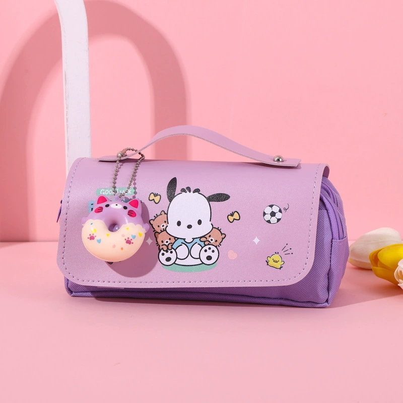 Sanrio, высококачественный вместительный двойной карманный пенал для школьников, антистресс