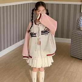 女童棒球服春秋装2025新款女孩大童秋季休闲上衣儿童百搭运动外套