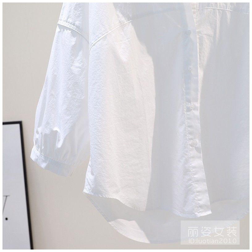 春夏秋新款新款韩版长袖小清新设计感拼接包边宽松文艺范衬衫女详情11