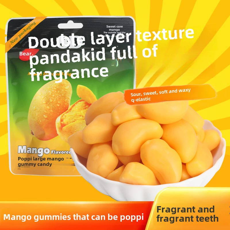 Конфеты Poppi Mango Gummy — очищённые мягкие манго-жевательные, фруктовый снек (ассортимент, 72 г)