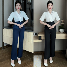 2024秋冬新款美容师技师工作服减龄足浴沐足工衣显瘦气质套装1383