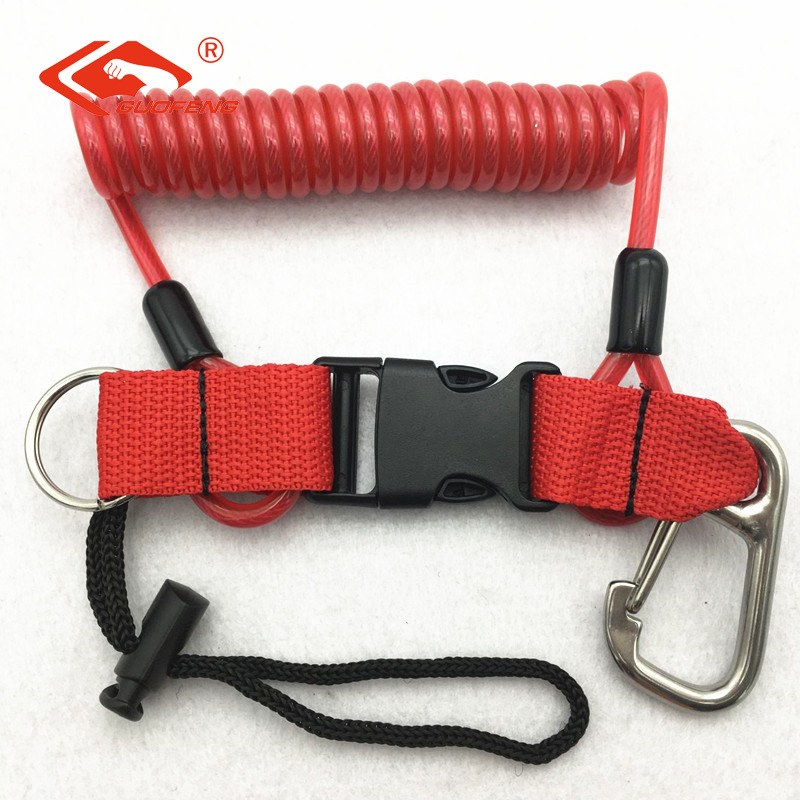 cuerda perdida de la cámara de buceo TPU primavera alambre de acero anti-perderida de ambos extremos de la cuerda de desenganche rápido equipo submarino cuerda telescópica