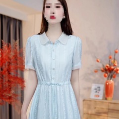 时尚连衣裙女5夏季新妈妈装腰显瘦时尚洋气减龄长裙子