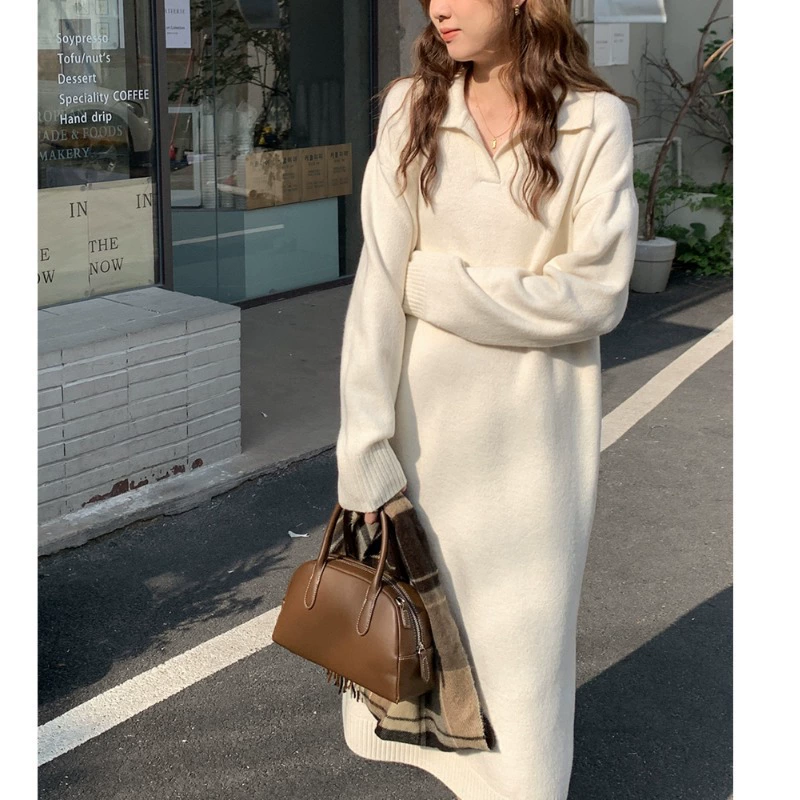 Длинная трикотажная юбка-поло в стиле преппи от KANING, осень 2025 года, новинка