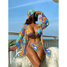 H 32679 Print Mesh Bikini 3pc Set ӡ����ɴ�Ȼ���羳����