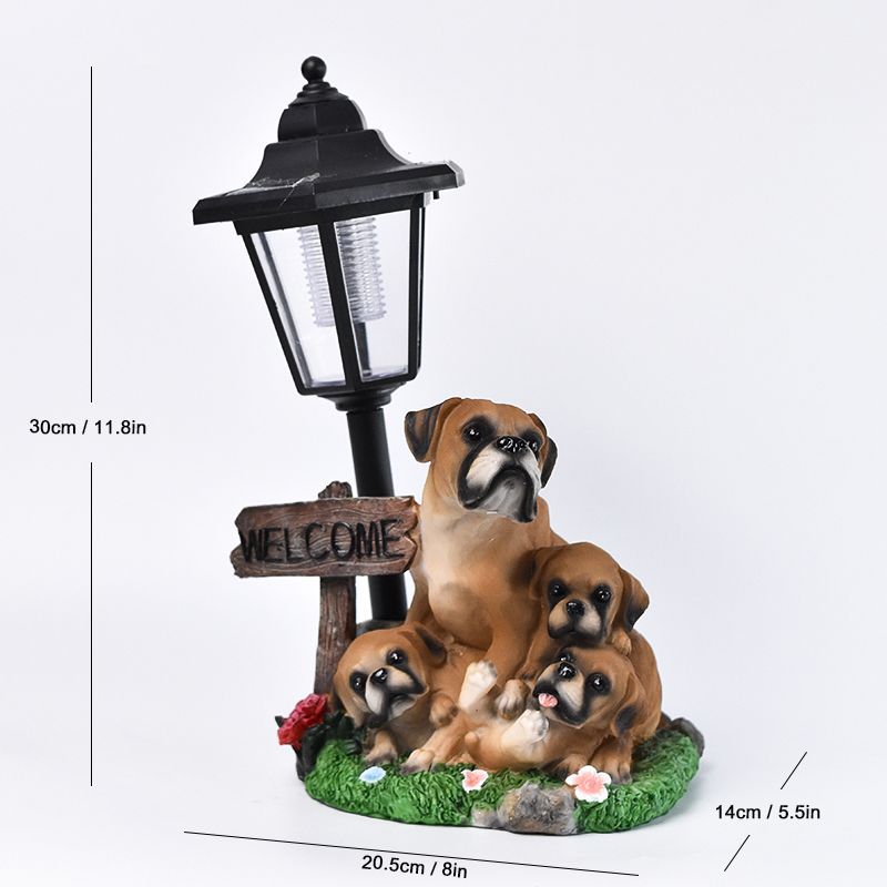New Outdoor Solar Animal Decor Light, Hexagonal Resin Garden Figurine, Weatherproof Sensor Night Light, Universal For Garden, Lawn, Park And Ranch_maomaolike.com