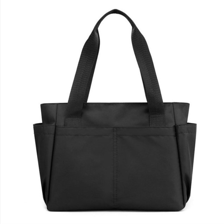 Capacious solid color durable waterproof nylon one-shoulder bag