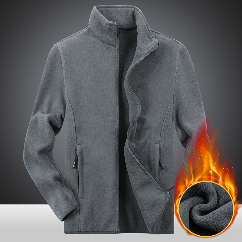 Men's Winter Fleece Jacket, Thickened and Lined, Sports Cardigan, Polar Fleece Sweatshirt, Stand-up Collar, Zipper, Lamb Wool Top Men's Winter Fleece Jacket, Thickened and Lined, Sports Cardigan, Polar Fleece Sweatshirt, Stand-up Collar, Zipper, Lamb Wool Top