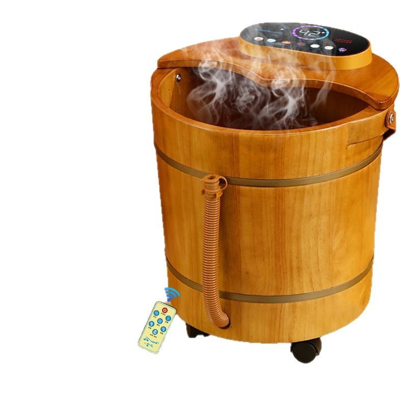 豪华足浴盆花梨木实木恒温加热自动按摩足浴器家用养生深桶|undefined