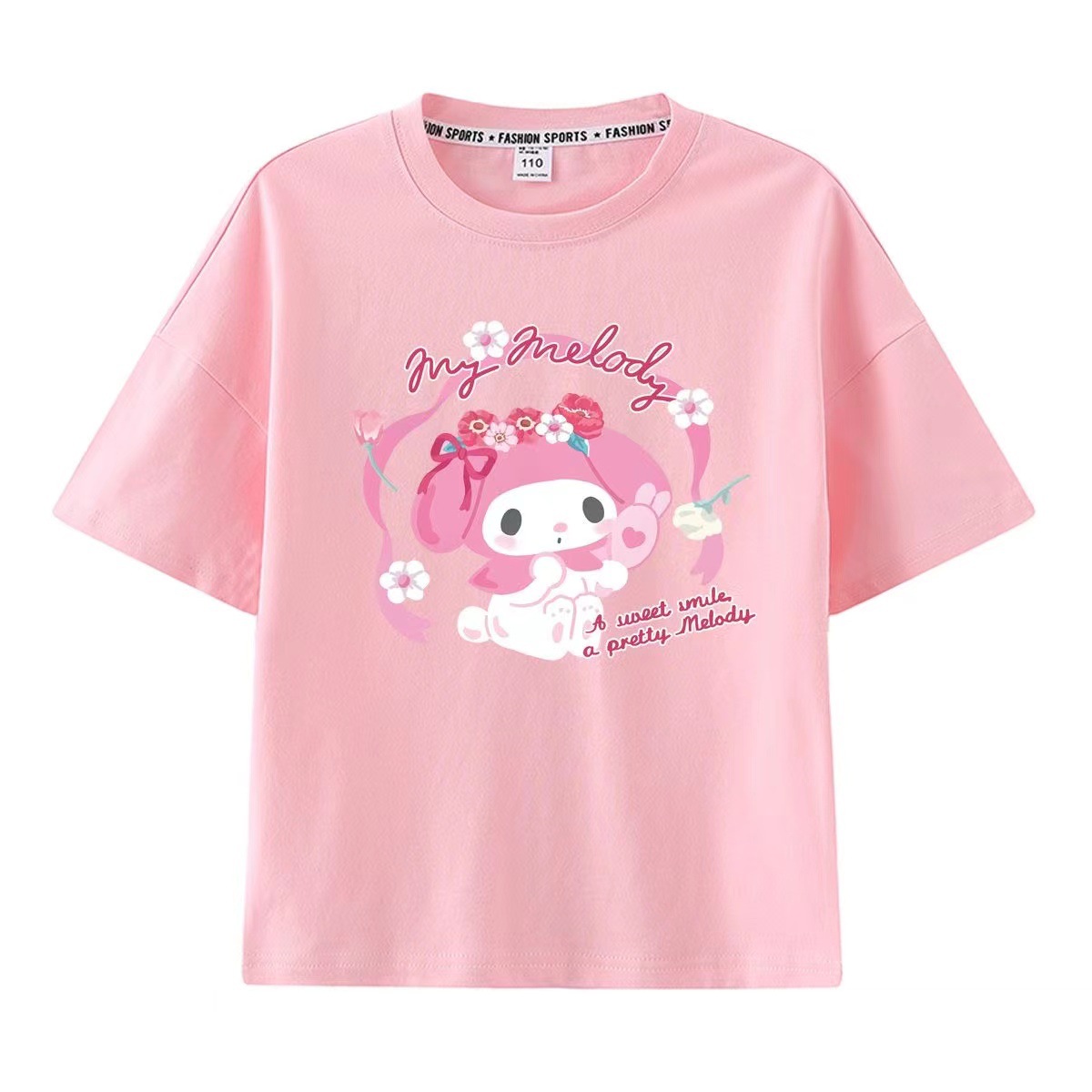 Kulomi Mereti Camiseta de manga corta para niñas 2025 Verano Yugui Dog Co-marca dulce ropa casual de algodón para niños
