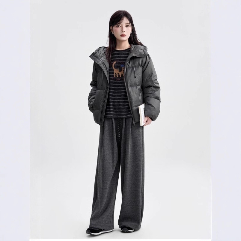 Customizable Light Plate White Duck down Hooded down Jacket for Women Winter 2025 New Loose Slimming Look High-End Warm Jacket