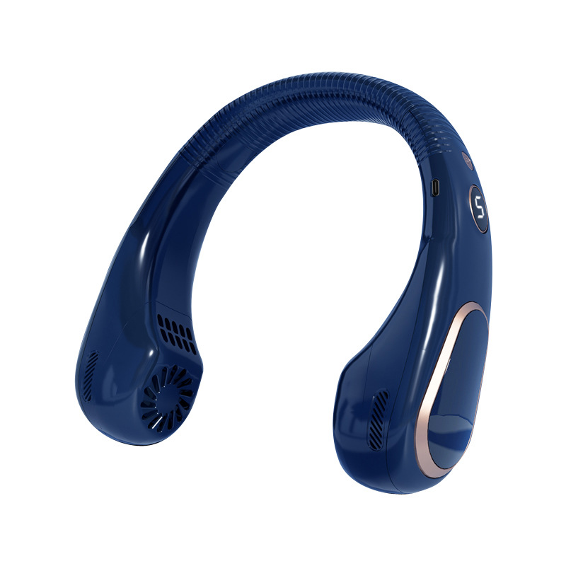 Nuevo ventilador de cuello digital sin hojas USB recargable al aire libre perezoso deporte portátil cuello pequeño ventilador transfronterizo