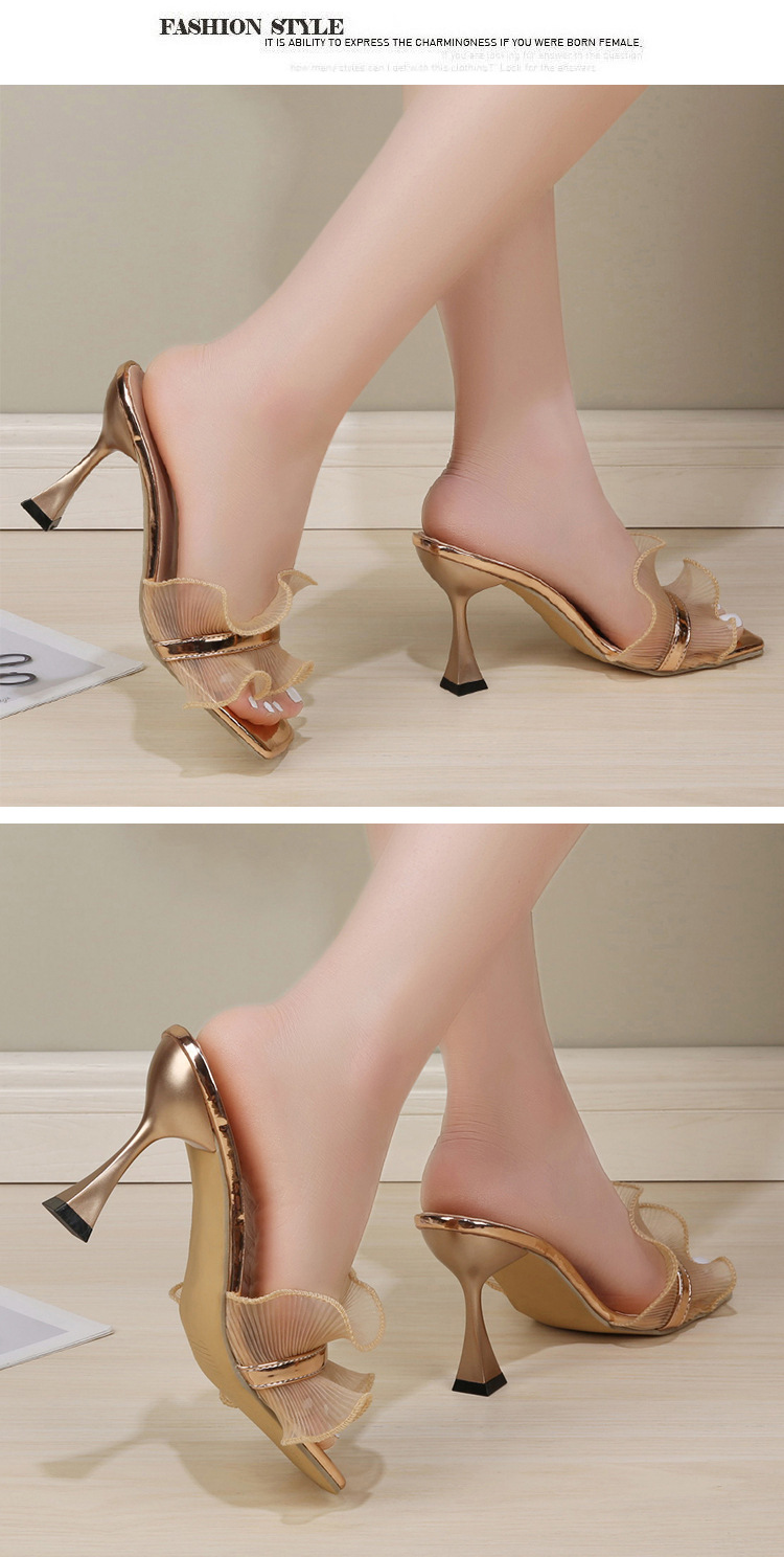 Women's Casual Solid Color Square Toe High Heel Sandals display picture 2