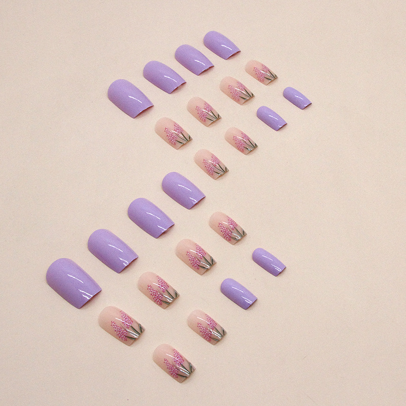 Flower Pattern Sweet Flower Plastic Nail Patches 1 Piece
