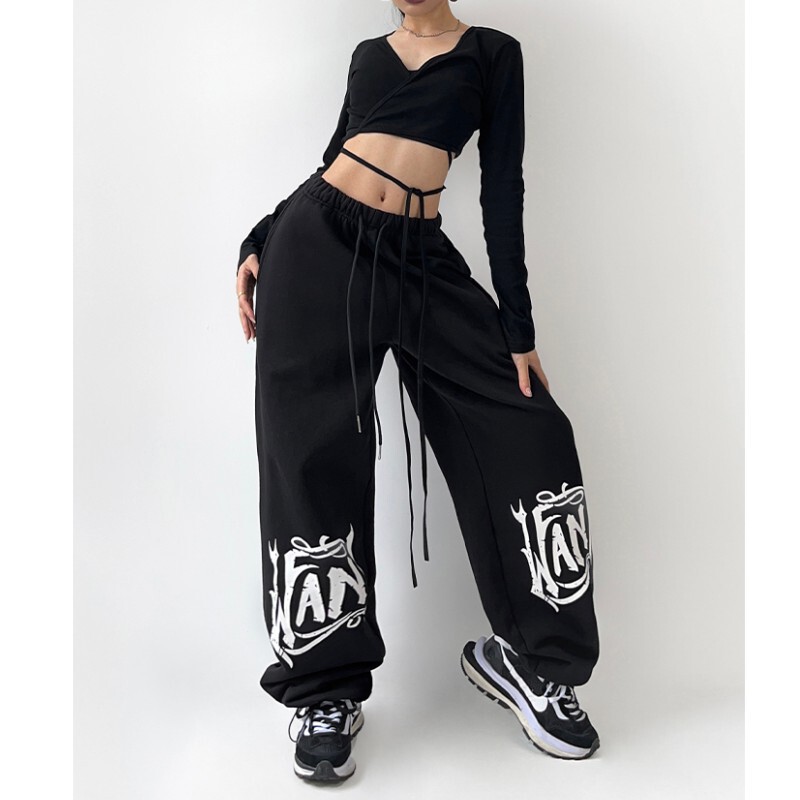 2024 New Arrival Drawstring Sports Pants Women's Hip-hop Loose Hiphop Jazz Street Dance High Waist All-match Casual Sweatpants 2024 New Arrival Drawstring Sports Pants Women's Hip-hop Loose Hiphop Jazz Street Dance High Waist All-match Casual Sweatpants