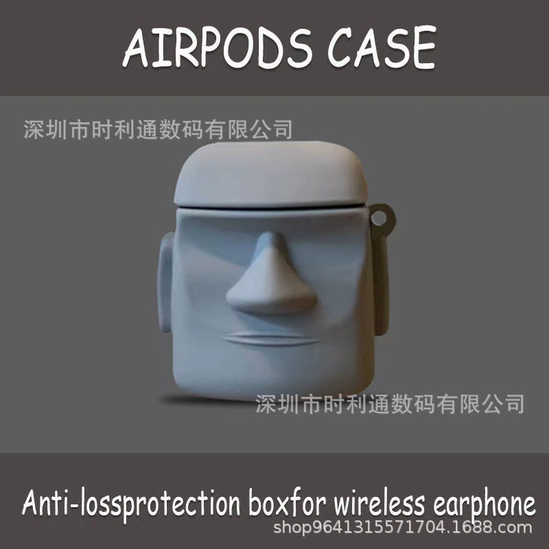 Силиконовый защитный чехол (совместим с Apple AirPods), 3D‑дизайны, с карабином или шнурком, лёгкий