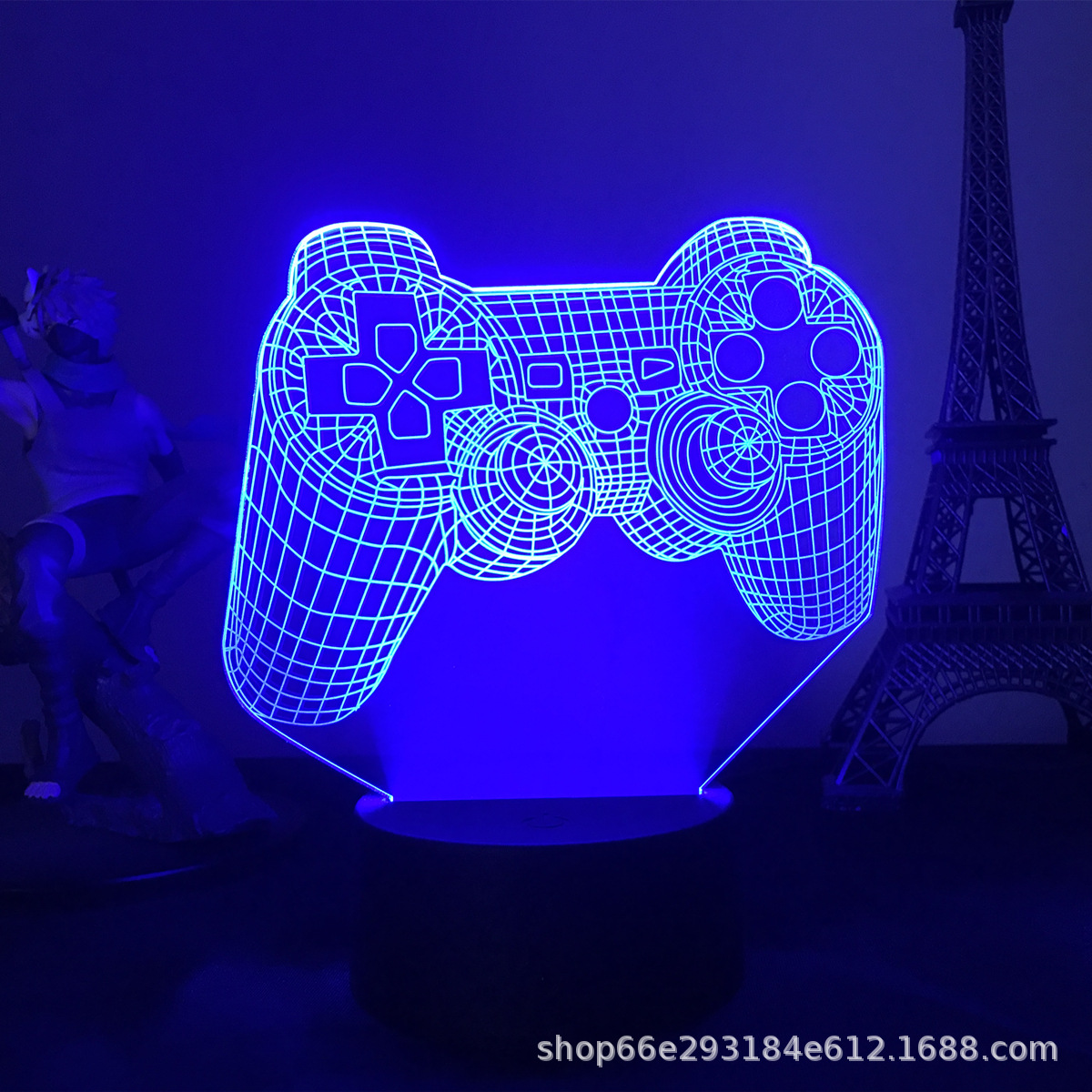 Controlador de juegos PS/Xbox con auriculares 3D, lámpara LED multicolor, acrílico, regalo para exportación