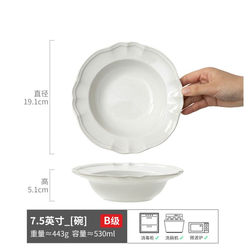 Sombrero de paja Gran colección de tazones de comida occidental de cerámica europea retro restaurante de ensaladera de alto valor tazón de sopa vajilla al por mayor