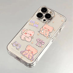 蝴蝶結小熊適用iPhone15promax蘋果14手機殼12/13卡通11全包工廠