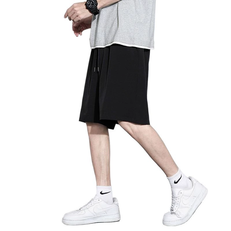 Solid basketball sports brand shorts, men's thin quick dry silk trousers, oversize