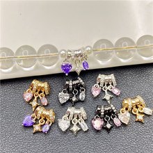 14k包金微镶锆石金粉世家水晶手串隔片隔珠散珠diy手链串珠配件