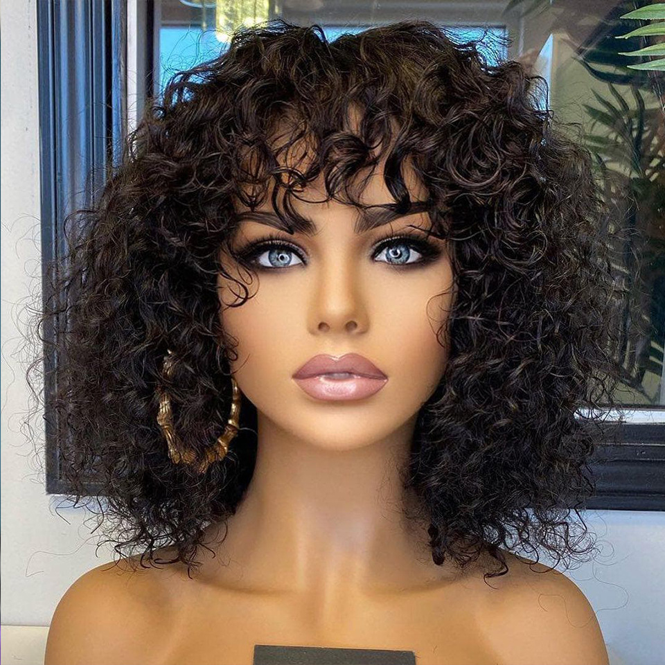 280g Weight Women's Simple Style Weekend Real Hair Curls Wigs