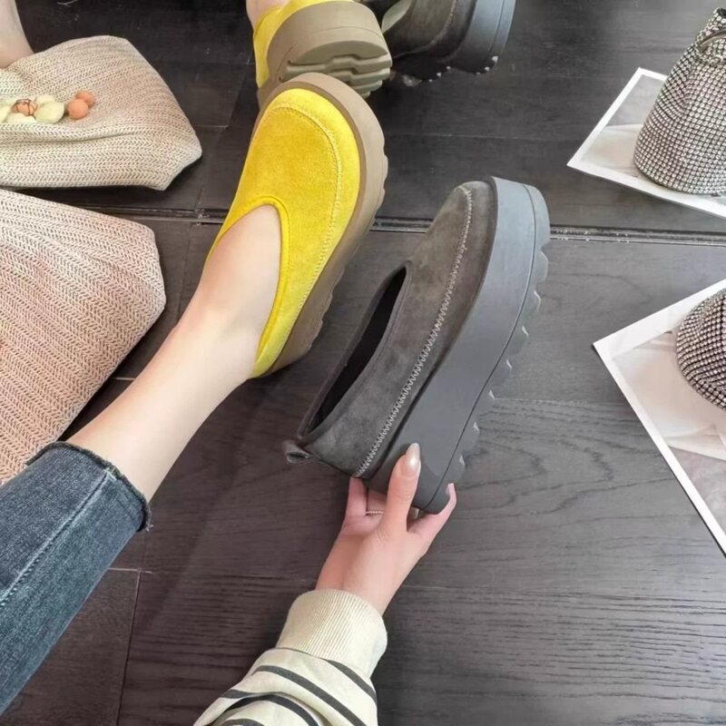 Wasteland Style Small-Sized Women's Shoes, Popular Spring/Autumn Model, 2026 New Loafers with Thick Soles That Increase Height by 5cm Without Causing Foot Fatigue