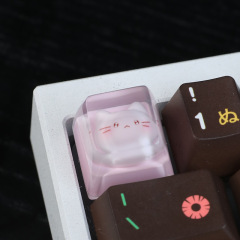 個性樹脂滴ゴム透光かわいい猫キーキャップ十字軸機械キーボードキーキャップ単一高さ