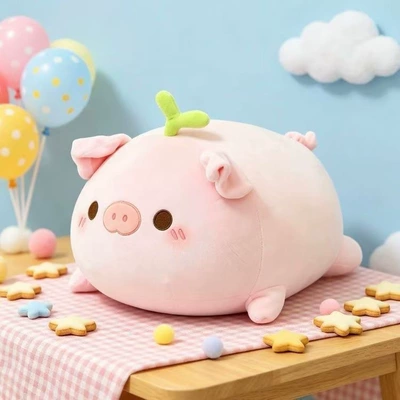 Trendy Pink Pig Plush Doll Pillow, Cute Piggy Toy, Bed Decoration, Birthday Gift for Girls, Dropshipping (Oyuncaq yastıqlar) - little-grass-pig-30cm