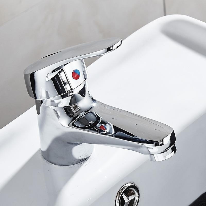 Copper single-hole washbasin faucet, hot and cold bathroom, hot and cold washbasin, bathroom washbasin, single cold faucet full figure