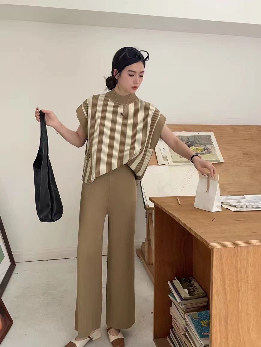 Täglich Frau Lässig Elegant Streifen Polyester Hosen-Sets Hosen-Sets display picture 6