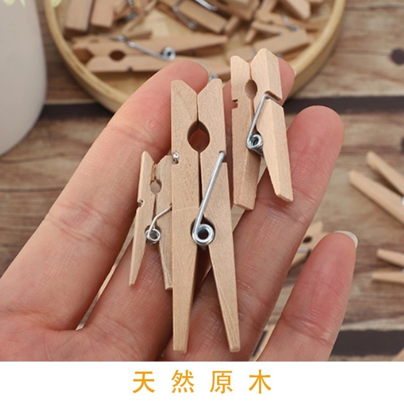 厂家彩小木夹子家居圣诞挂饰吊件相框家居礼物花店卡片木制工艺品