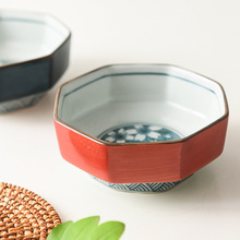 西田木雨清韻八角碗湯碗缽家用復古水果碗拌面碗陶瓷餐具日式創意