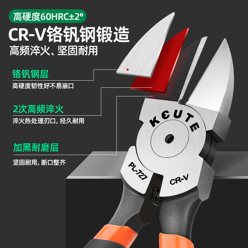 水口鉗剪鉗斜口鉗模型高達偏口小鉗子斜嘴工業級薄刃剪線電工專用
