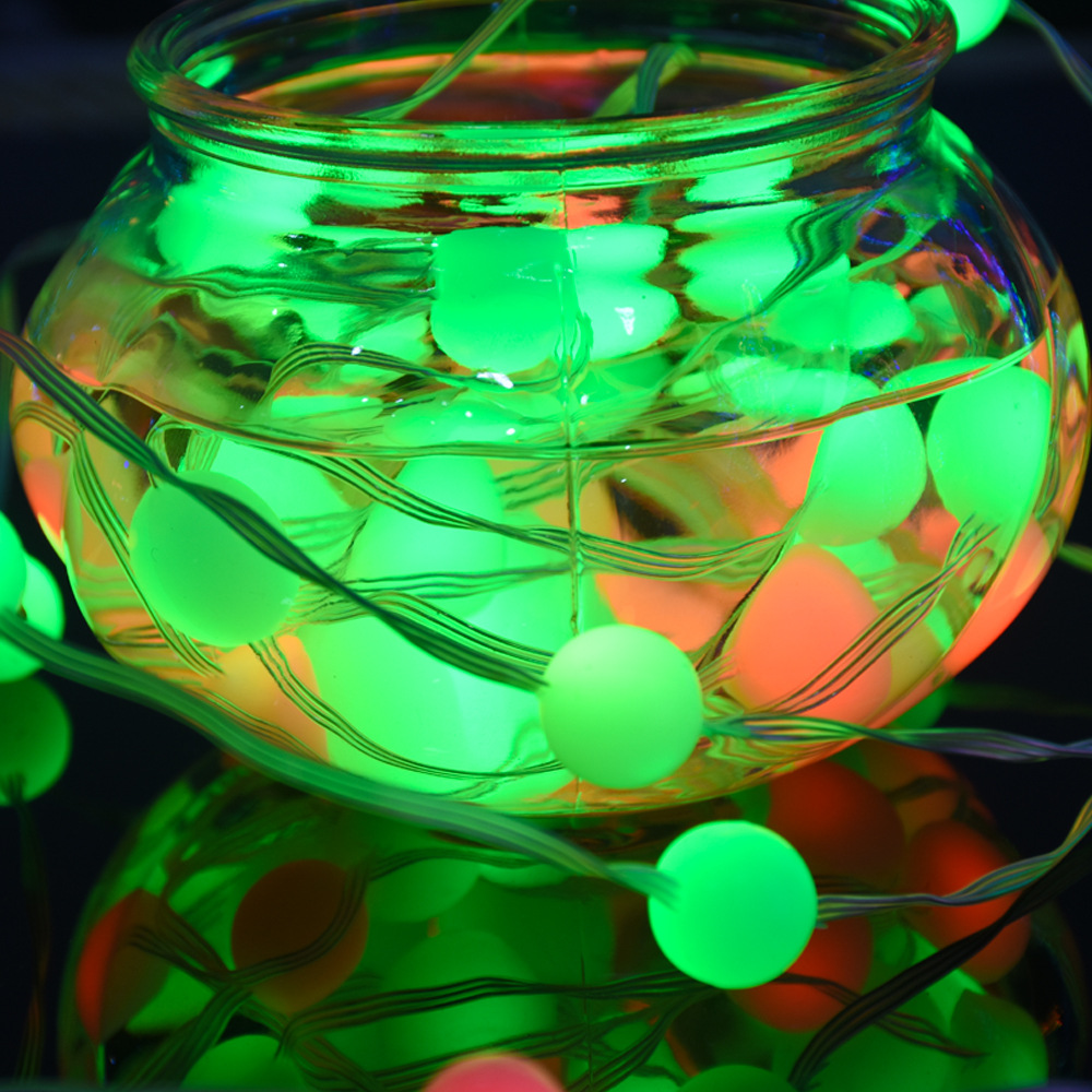 新款跨境USB点控RGB氛围灯LED注塑圆球铜线灯串