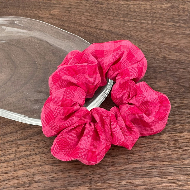 Simple Style Plaid Cloth Flower Hair Tie 1 Piece display picture 9
